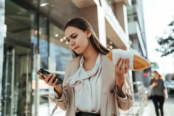 woman busy on phone
